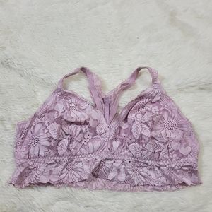 Aerie Lavender purple lace strappy padded bralette XXL